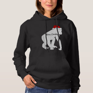 Sudadera Chimpancé gracioso animal amante de Santa Hat Chim