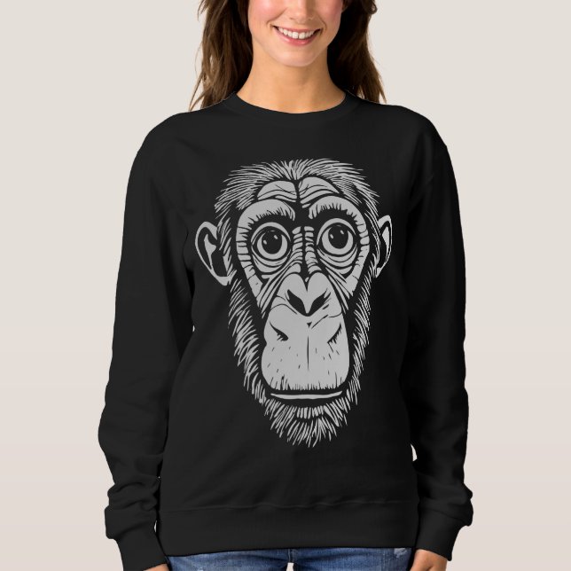 Sudadera Chimpancé gris claro Ape no mono chim (Anverso)