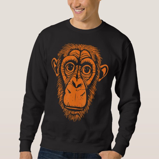 Sudadera Chimpanzee Ape No Monkey Cute Chimp naranja (Anverso)