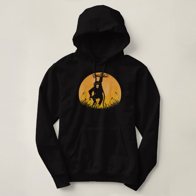 Sudadera Chimpanzee Fácil Halloween Monkey Moon Costu (Diseño del anverso)