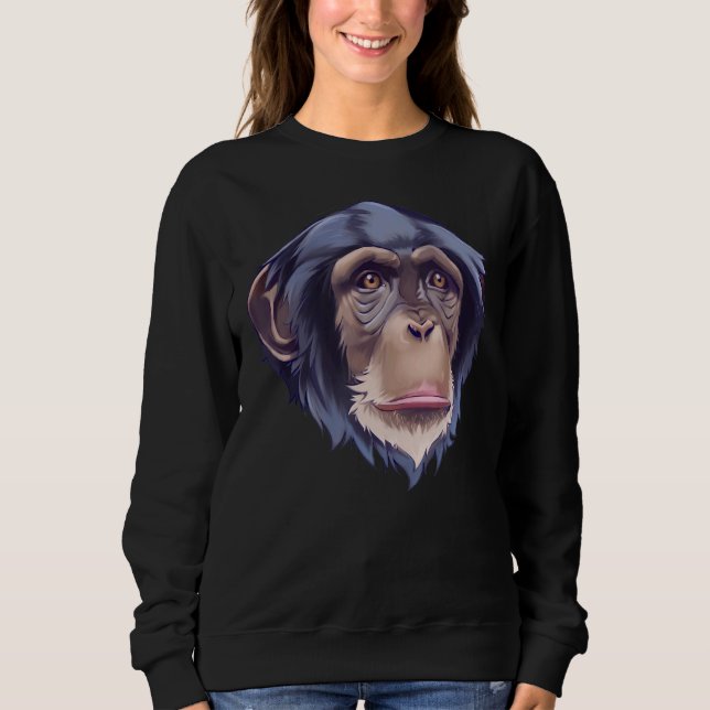 Sudadera Chimpanzee Monkey Face Primate Monkey Training Ani (Anverso)