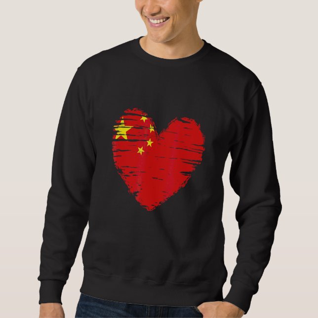 Sudadera China Corazón Bandera China Orgullo chino (Anverso)