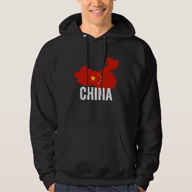 Sudadera China Flag and Map  Vintage Chinese Roots (Anverso)