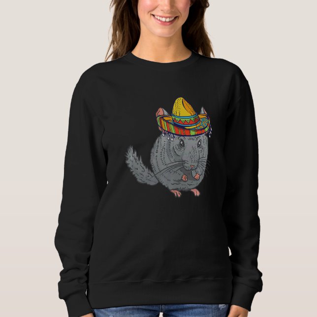 Sudadera Chinchilla Sombrero Gorra mexicana comiendo nueces (Anverso)