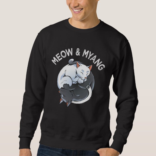 Sudadera Chinese Yin Yang Cats Meow And Myang Cat (Anverso)