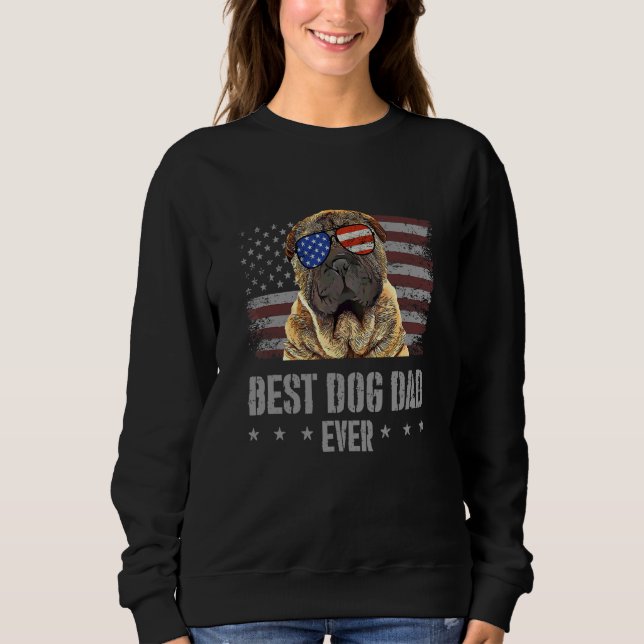 Sudadera Chino Shar Pei Mejor Perro Papá Retro Eeuu Ameri (Anverso)