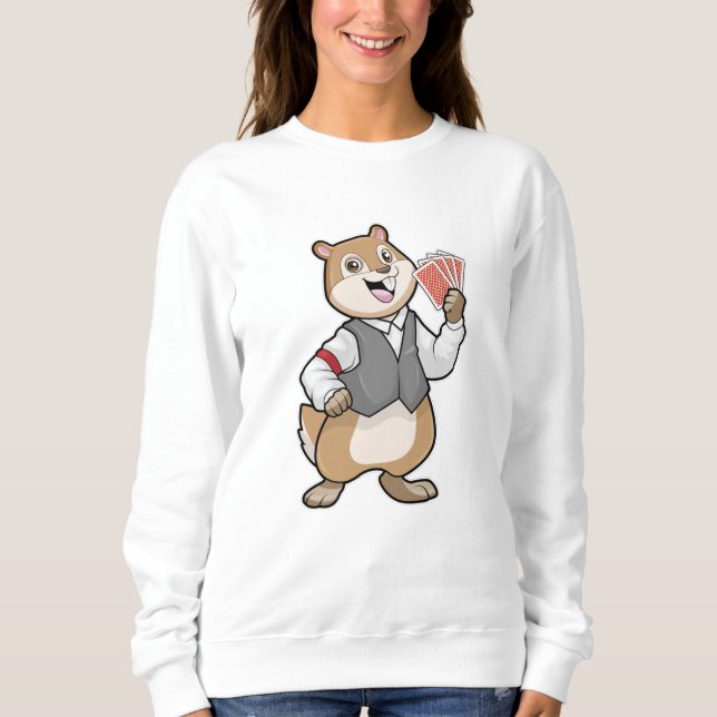 Sudadera Chipmunk en Poker con tarjetas de póker (Anverso)