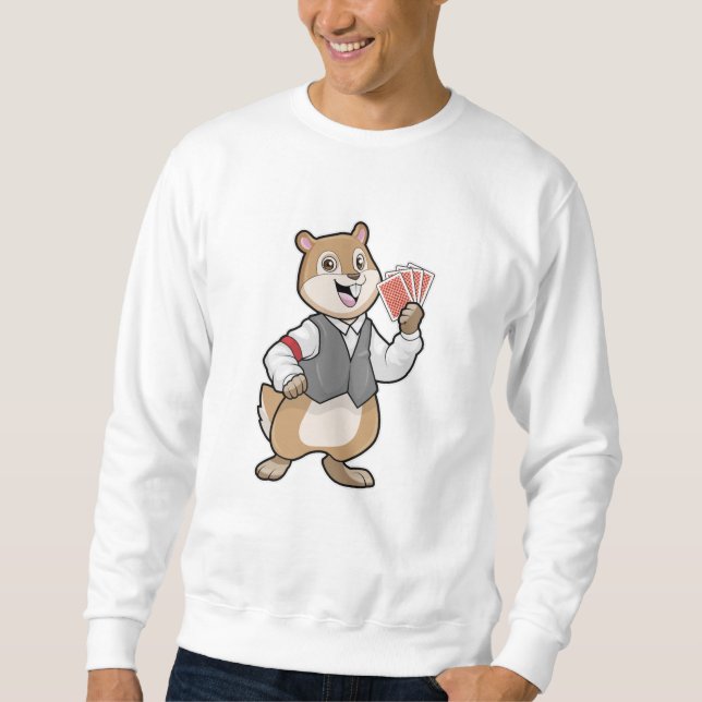 Sudadera Chipmunk en Poker con tarjetas de póker (Anverso)
