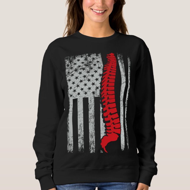 Sudadera chiropractors USA Flag spines for chiropractic  1 (Anverso)