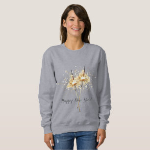 Sudadera Chispas de celebración del día de Año Nuevo dorado