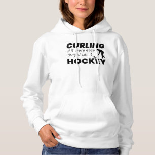 Sudadera Chiste de curler de hielo deportivo de hockey de h