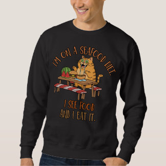 Sudadera Chiste de la Dieta de Mariscos – Gato Hambriento c