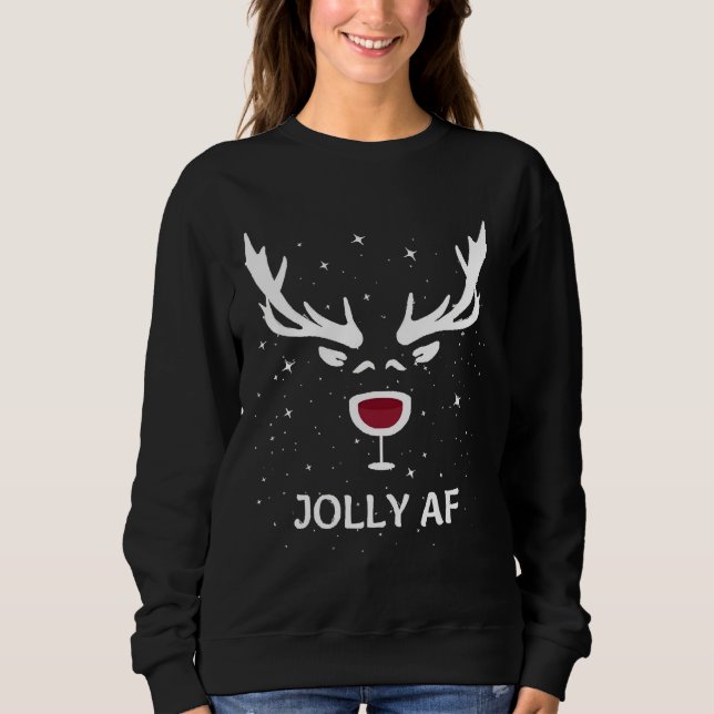 Sudadera Chiste de Vino de Jolly Af (Anverso)