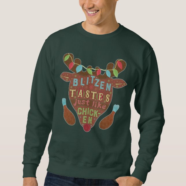 Sudadera Chiste feo divertido del reno de Blitzen del (Anverso)