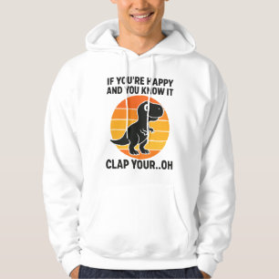 Sudadera Chiste Retro de Dinosaurio T Rex Aplaudir Tu Oh Di