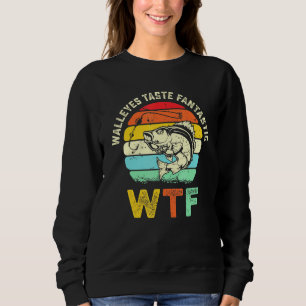 Sudadera Chiste Retro Walleye Pescador Humor Pescado