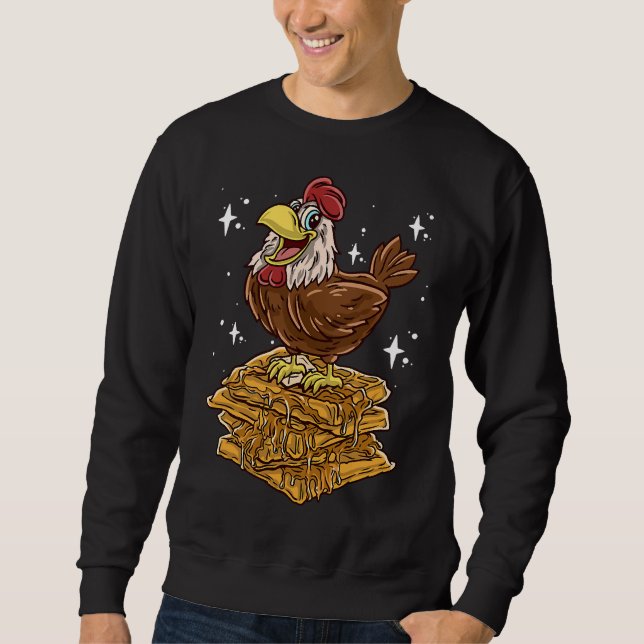 Sudadera Chiste Waffles de pollo (Anverso)