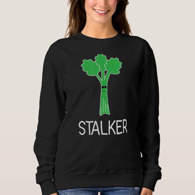 Sudadera Chistes de Stalker Celery Puns Sarcásticos (Anverso)