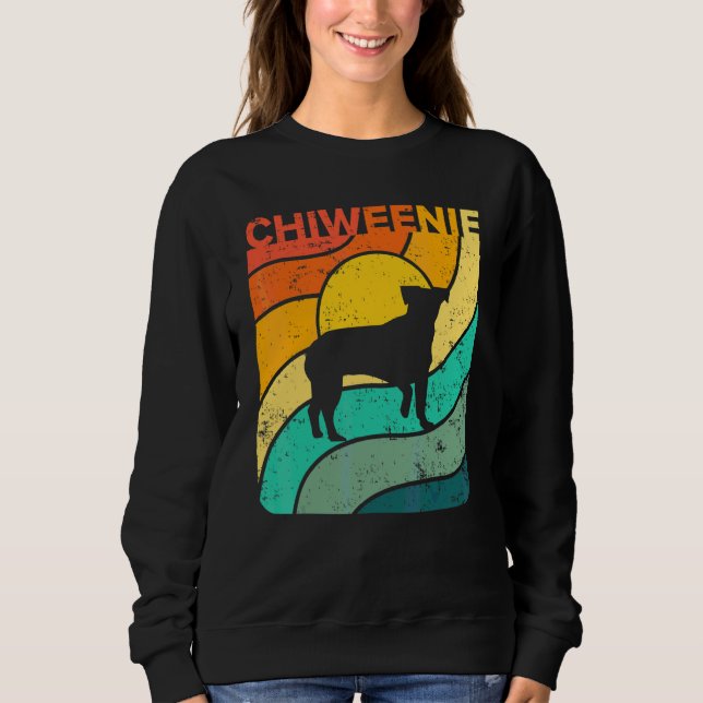Sudadera Chiweenie Atardecer Vintage Mamá Papá (Anverso)