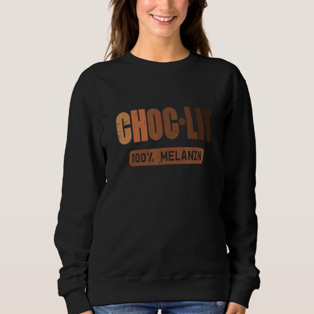 Sudadera Choc Lit Melanin Black Pride History BHM African M (Anverso)