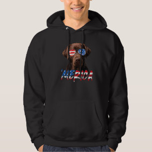 Sudadera Chocolate Labrador Bandera Americana Lab Perro 4 D