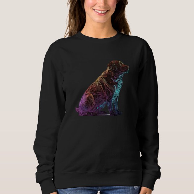 Sudadera Chocolate Labrador Synthwave 80s Retrowave Aesthet (Anverso)