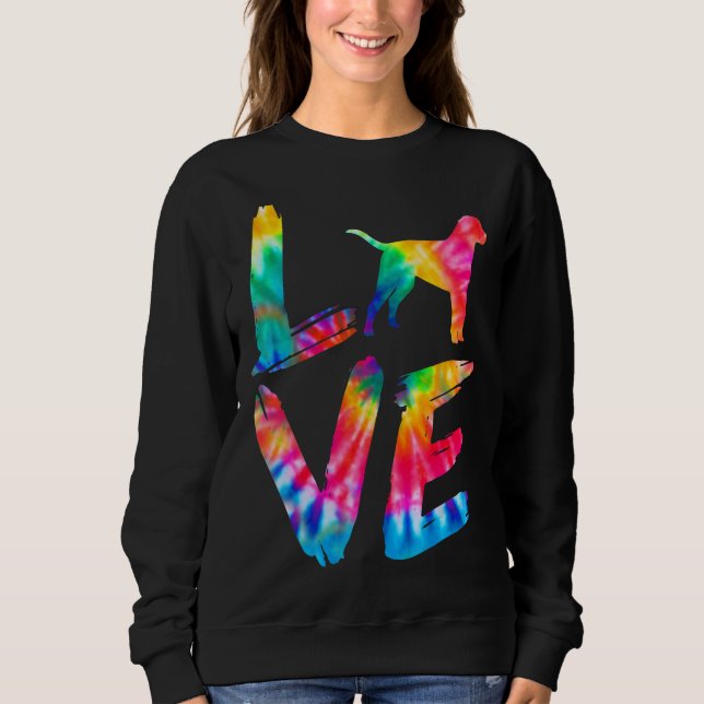 Sudadera Chocolate Labrador Tie Dye Love Dog Mom Dad (Anverso)