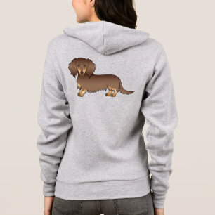 Sudadera Chocolate y pelo largo perro de dibujos animados d