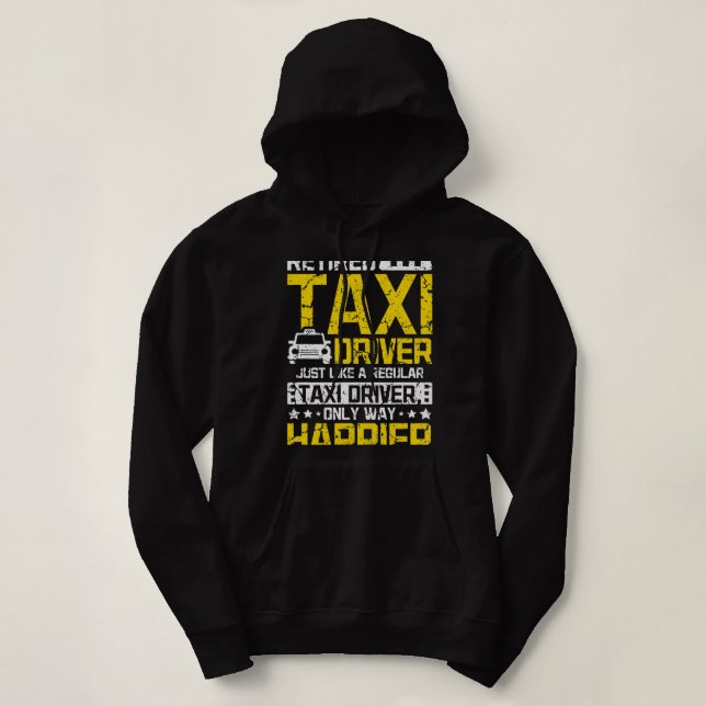 Sudadera Chofer de taxi feliz jubilado (Diseño del anverso)