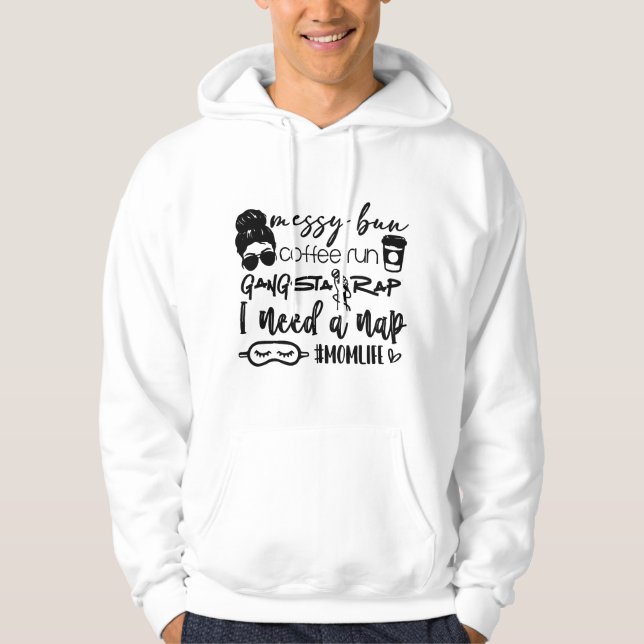 Sudadera Chongo desordenado carrera de café rap gangster ne (Anverso)
