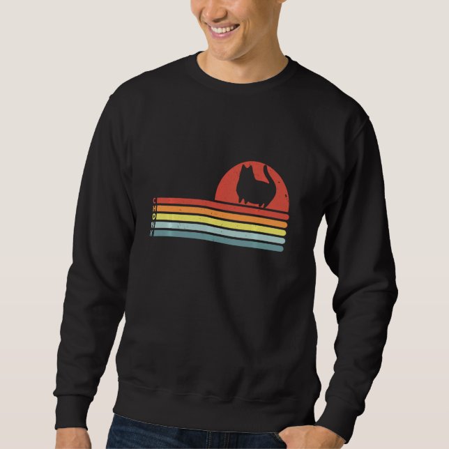 Sudadera Chonk Cat Funny Grat Cat Meme Retro Sunset Style C (Anverso)