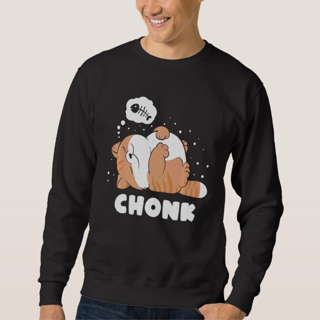 Sudadera Chonk Lazy Cat No Aprueba Meme (Anverso)