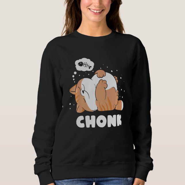 Sudadera Chonk Lazy Cat No Aprueba Meme (Anverso)
