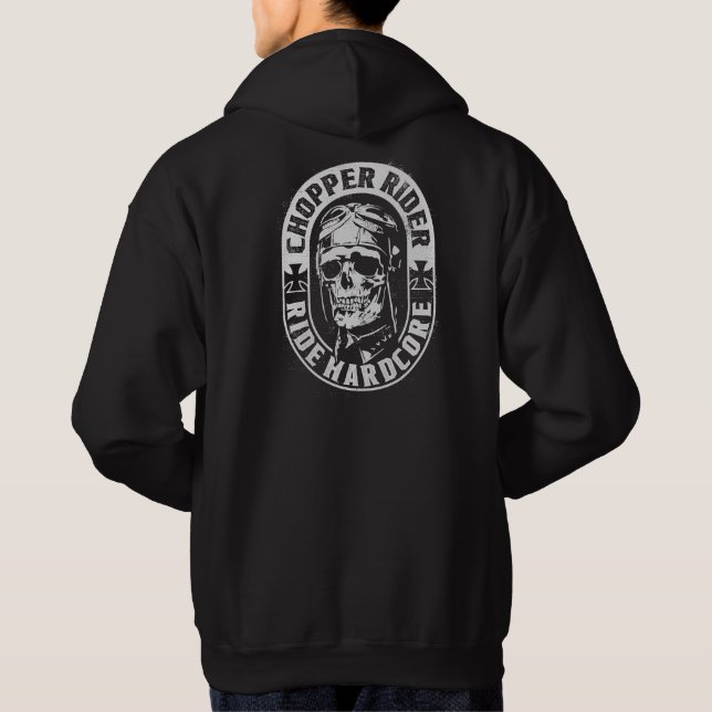 Sudadera Chopper Skull Rider Motocicleta Paseo Hardcore Cap (Reverso)