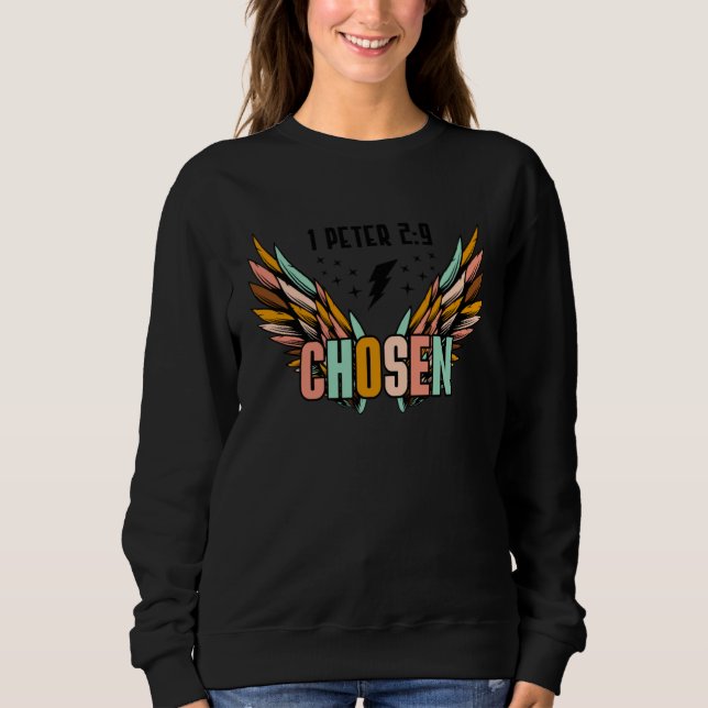 Sudadera Chosen 1 Peter 29 Cross Happy Easter Day Christian (Anverso)