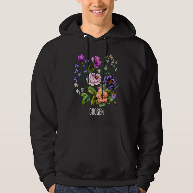 Sudadera Chosen Floral  for Women Flowers Faith Based (Anverso)