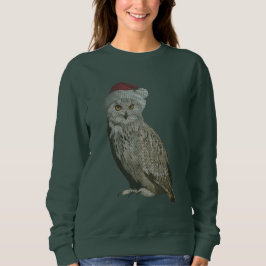 Sudadera Chouette de Noël réaliste avec effet tricot unique