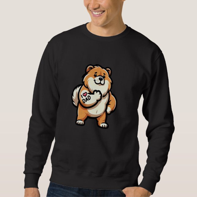 Sudadera Chow Chow Amo A Papá Tattoo Perro Funny Padre (Anverso)