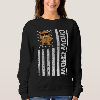 Sudadera Chow Chow Bandera Estadounidense Funny Chow Perro 