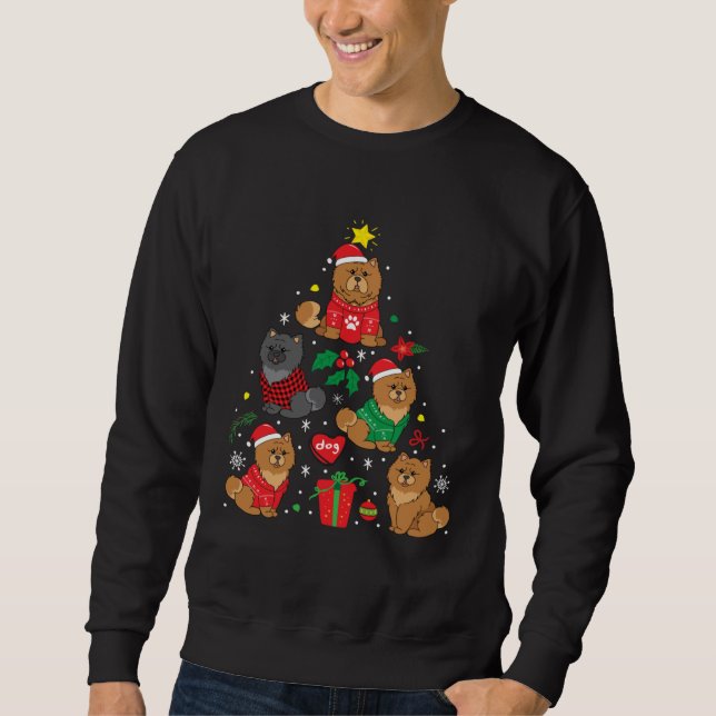 Sudadera Chow Chow Christmas Dog Tree (Anverso)