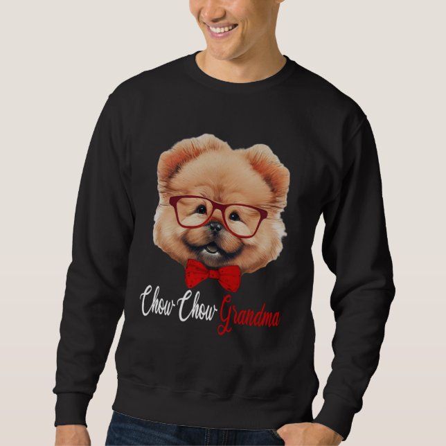 Sudadera Chow Chow Grandma Headband Glasses (Anverso)