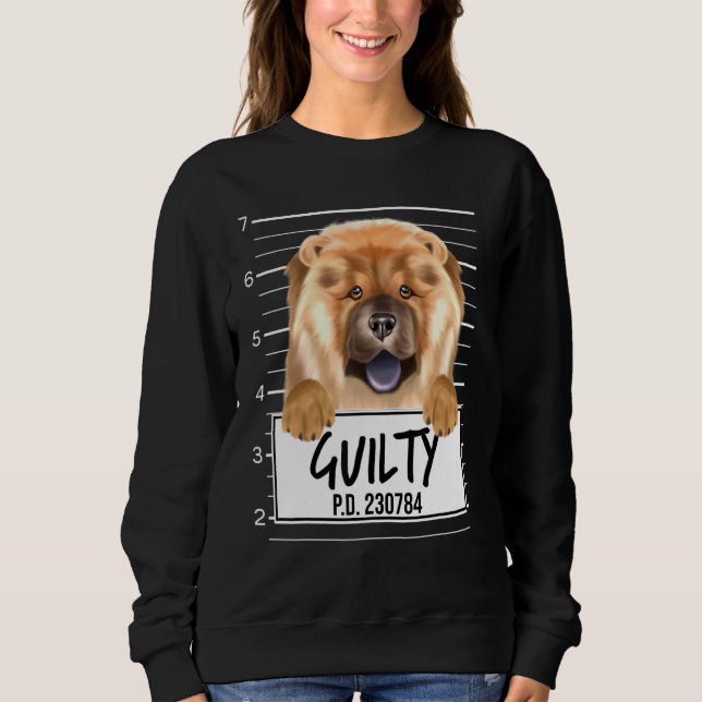 Sudadera Chow Chow Mugshot Guilty Dog (Anverso)