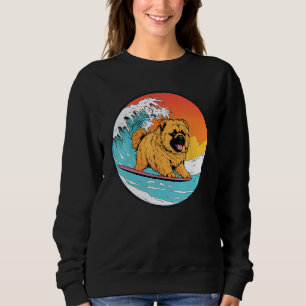Sudadera Chow Chow Surfing Funny Dog Beach