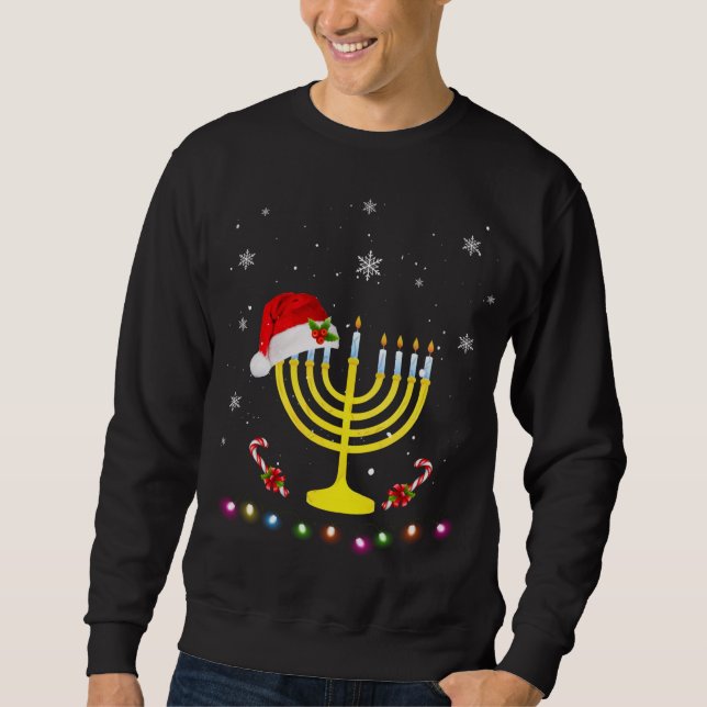 Sudadera Chrismukkah Hannukah Santa Hat Familia Navidades P (Anverso)
