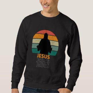 Sudadera Christ Silhouette Retro Sunset