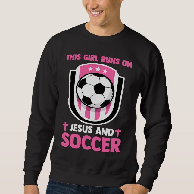 Sudadera Christian Athlete This Girl Runs On Jesus And Socc (Anverso)