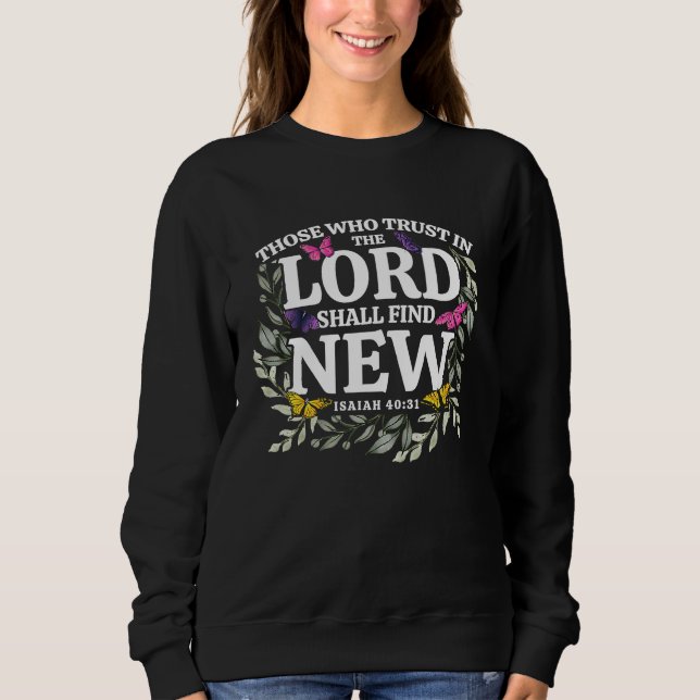Sudadera Christian Bible Verse Isaiah 4031 Flower Butterfly (Anverso)