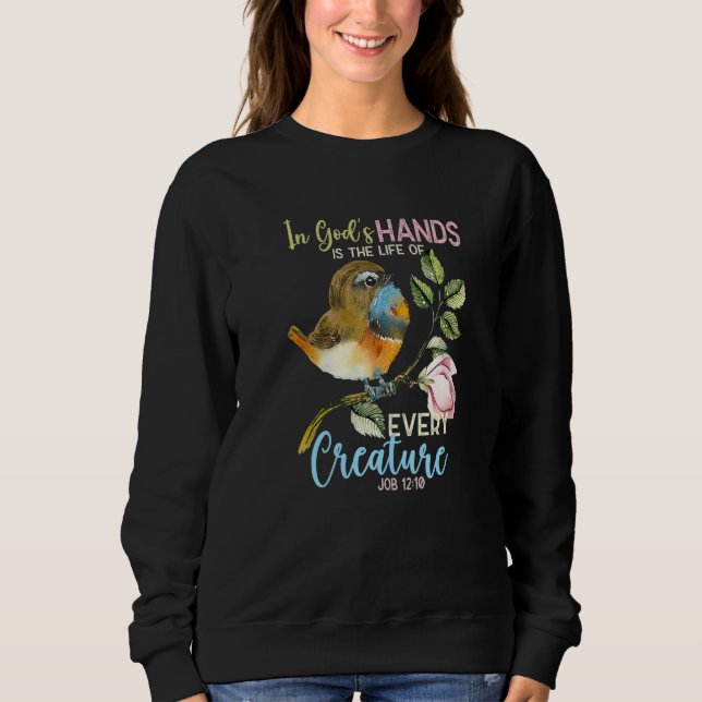 Sudadera Christian Bible Verse Job 1210 Cute Song Bird Bird (Anverso)