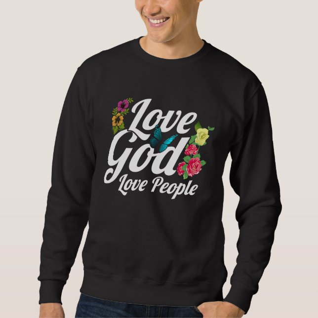 Sudadera Christian Bible Verse Love God Flower Butterfly (Anverso)
