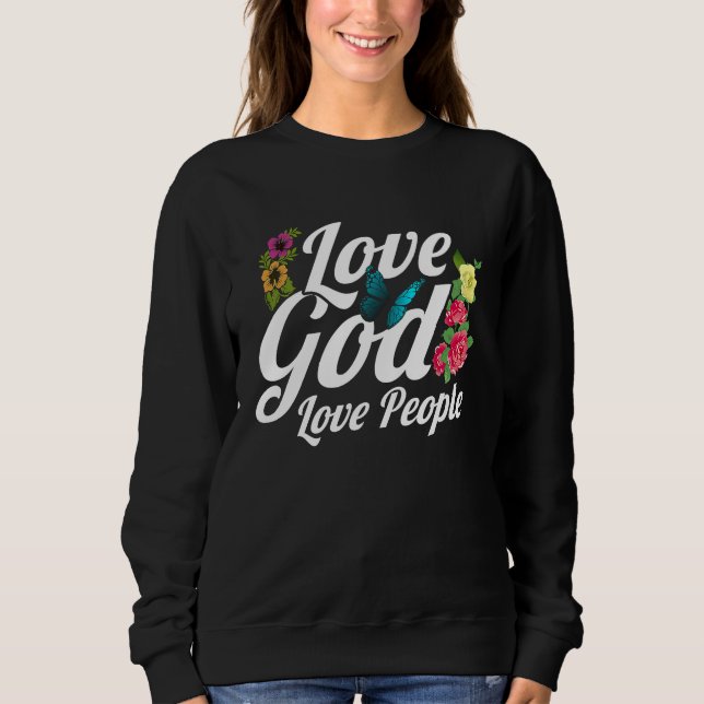 Sudadera Christian Bible Verse Love God Flower Butterfly (Anverso)